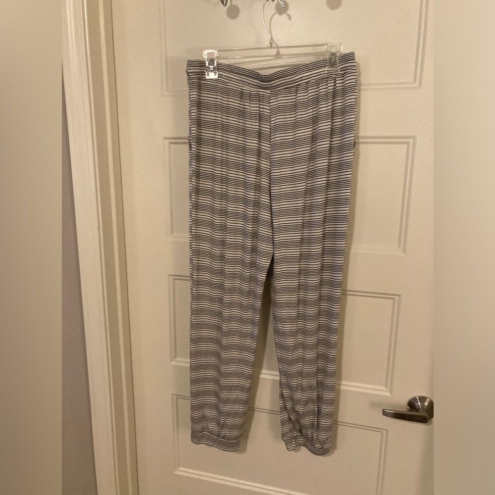 NWOT Cherish Pants L/G black and white stripes